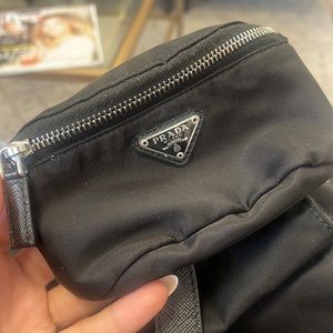 Prada Nylon wrist pouch.